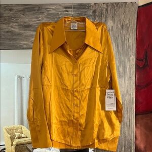 Women's Gold Button Down Shirt